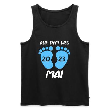 Geburtsmonat Mai 2023 Junge Sohn Schwanger - Männer Premium Bio Tank Top - Schwarz - Vorne - Michal (187cm)