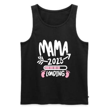 Mama 2023 loading - Werdende Mutter 2023 - Männer Premium Bio Tank Top - Schwarz - Vorne - Michal (187cm)