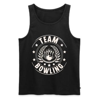 Bowling Team - Männer Premium Bio Tank Top - Schwarz - Vorne - AI Model Male 178 light (178cm)