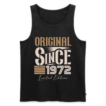 Né en 1972 Anniversaire Année vintage rétro - Débardeur bio Premium Homme - noir - Devant - Michal (187cm)