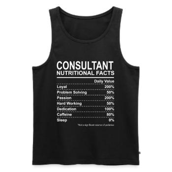Consultant Nutritional Facts - Men's Premium Organic Tank Top - black - Front - AI Model Male 178 light (178cm)