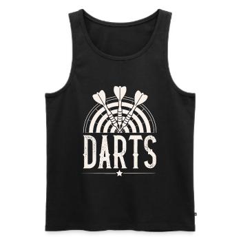 Dart Darten Darts - Männer Premium Bio Tank Top - Schwarz - Vorne - AI Model Male 178 light (178cm)