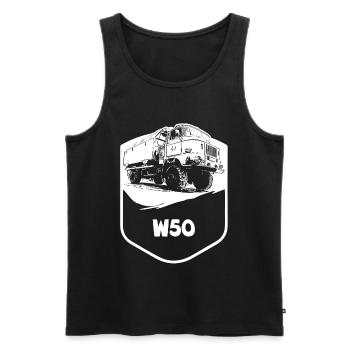 W50 | DDR | LKW | IFA - Männer Premium Bio Tank Top - Schwarz - Vorne - Michal (187cm)