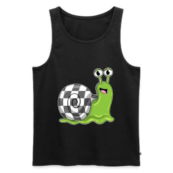 Escargot Échiquier Jeu de société d’échecs - Débardeur bio Premium Homme - noir - Devant - Michal (187cm)