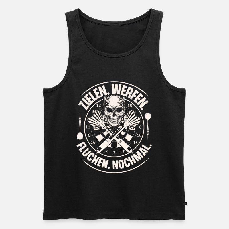 Darts Dart Darten - Männer Premium Bio Tank Top - Schwarz