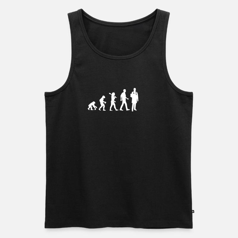 Doctor Evolution - Männer Premium Bio Tank Top - Schwarz
