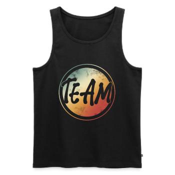 Team - Männer Premium Bio Tank Top - Schwarz - Vorne - Michal (187cm)