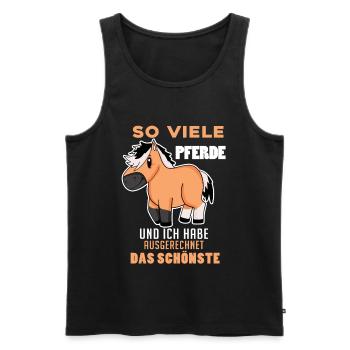 Norwegisches Fjordpferd Pferd Hauspferd - Männer Premium Bio Tank Top - Schwarz - Vorne - Michal (187cm)