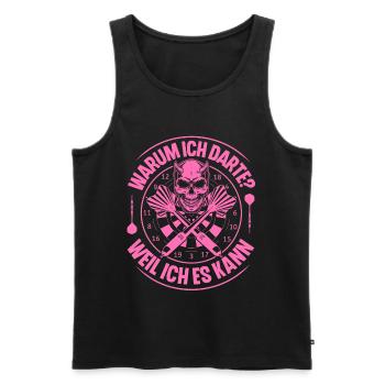 Dartspielerin Dart Darts Darten - Männer Premium Bio Tank Top - Schwarz - Vorne - AI Model Male 178 light (178cm)
