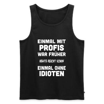 Inspirierender Spruch Verteidiger des Alltags - Männer Premium Bio Tank Top - Schwarz - Vorne - Michal (187cm)