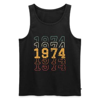 1974 - Men's Premium Organic Tank Top - black - Front - Michal (187cm)