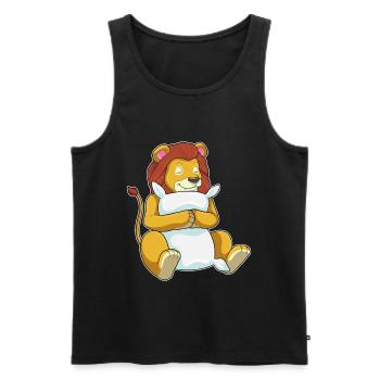 Oreiller de couchage Lion - Débardeur bio Premium Homme - noir - Devant - Michal (187cm)