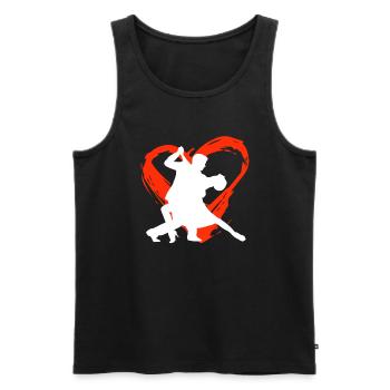 A Heart For Salsa - Men's Premium Organic Tank Top - black - Front - Michal (187cm)