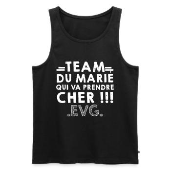 TEAM DU MARIÉ EVG Homme - Débardeur bio Premium Homme - noir - Devant - Michal (187cm)