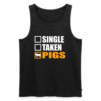 pig, porc, svinja - Men's Premium Organic Tank Top - black - Front - AI Model Male 178 light (178cm)