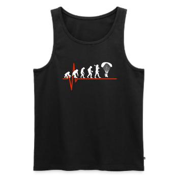 Paragliding Heartbeat - EVOLUTION OF PARAGLIDING - Men's Premium Organic Tank Top - black - Front - AI Model Male 178 light (178cm)