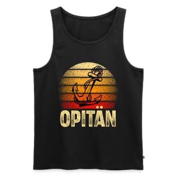 Opitän Opa Boot Segeln Segler - Männer Premium Bio Tank Top - Schwarz - Vorne - Michal (187cm)
