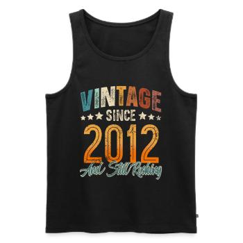 2012 Geburtsjahr Geburtstag Baujahr Vintage - Männer Premium Bio Tank Top - Schwarz - Vorne - Michal (187cm)
