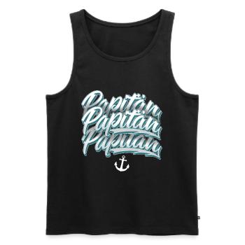 Papitän Segeln Segler Kapitän Papa Vater - Männer Premium Bio Tank Top - Schwarz - Vorne - Michal (187cm)