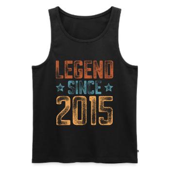 2015 Geboren Geburtsjahr Geburtstag - Männer Premium Bio Tank Top - Schwarz - Vorne - Michal (187cm)