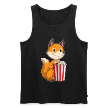 Fox Popcorn - Men's Premium Organic Tank Top - black - Front - AI Model Male 178 light (178cm)