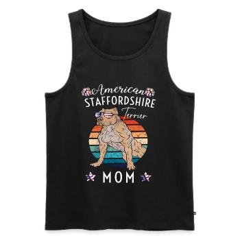 American Staffordshire Mom Retro - Men's Premium Organic Tank Top - black - Front - Michal (187cm)