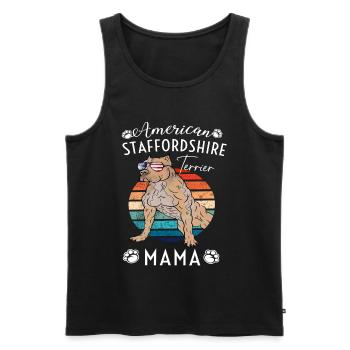 American Staffordshire Mom - Männer Premium Bio Tank Top - Schwarz - Vorne - AI Model Male 178 light (178cm)