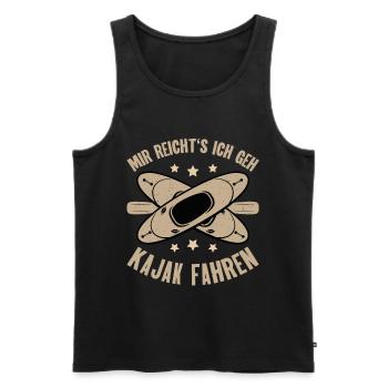 Kajak Kajakfahren - Männer Premium Bio Tank Top - Schwarz - Vorne - AI Model Male 178 light (178cm)