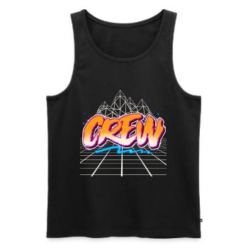 Crew - Männer Premium Bio Tank Top - Schwarz - Vorne - Michal (187cm)