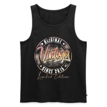 2015 Année de naissance Anniversaire Vintage - Débardeur bio Premium Homme - noir - Devant - Michal (187cm)