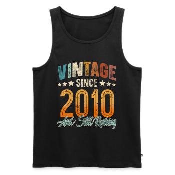 2010 Geburtsjahr Geburtstag Baujahr Vintage - Männer Premium Bio Tank Top - Schwarz - Vorne - Michal (187cm)