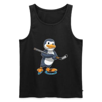 Croûte de hockey sur glace des Penguins - Débardeur bio Premium Homme - noir - Devant - Michal (187cm)