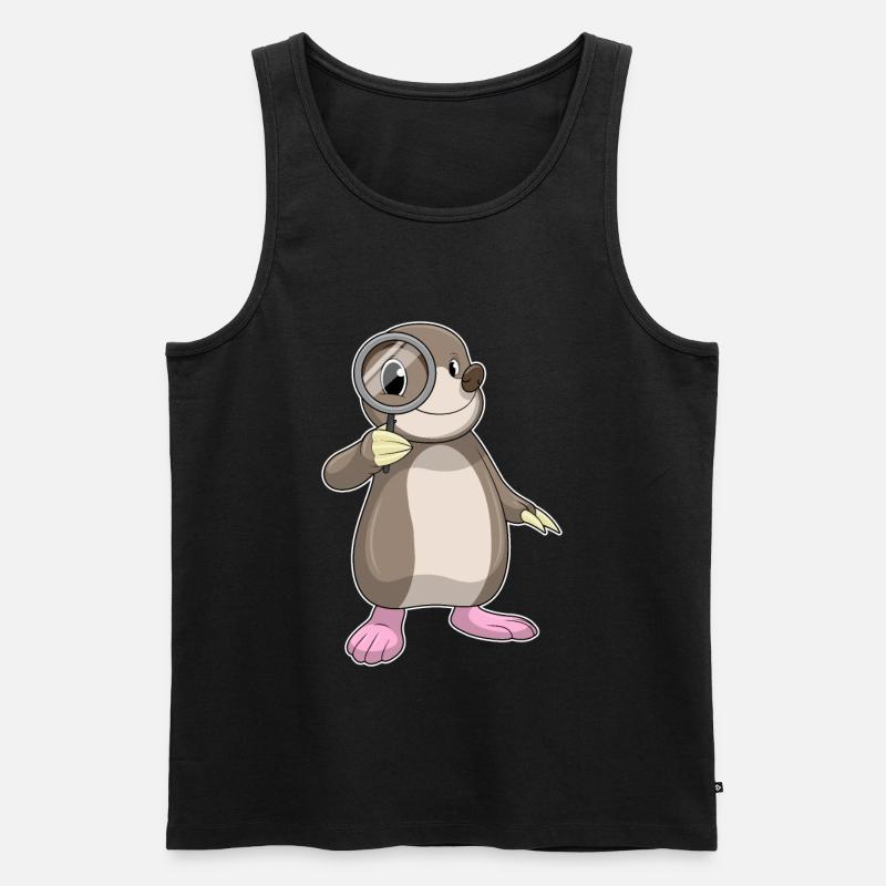 Maulwurf mit Lupe - Männer Premium Bio Tank Top - Schwarz