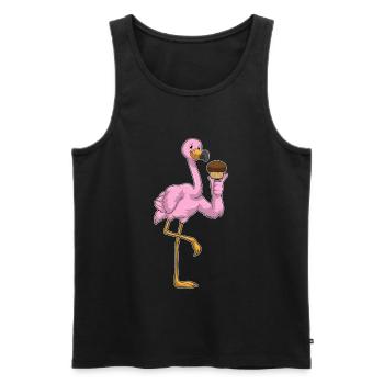 Muffin aux flamants roses - Débardeur bio Premium Homme - noir - Devant - AI Model Male 178 light (178cm)