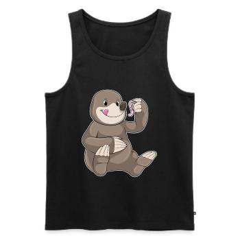 Mole Earthworm - Men's Premium Organic Tank Top - black - Front - Michal (187cm)