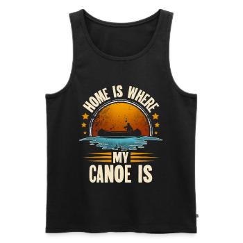 Canoë Canoéiste Canoéiste Canoéiste - Débardeur bio Premium Homme - noir - Devant - AI Model Male 178 light (178cm)