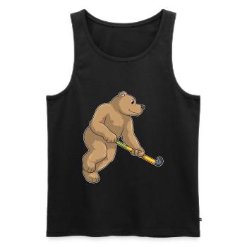 Hockey sur gazon Bear Stick - Débardeur bio Premium Homme - noir - Devant - Michal (187cm)