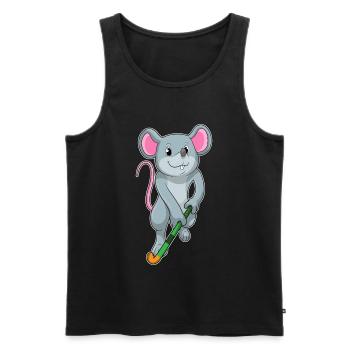 Bâton de hockey sur gazon Rat - Débardeur bio Premium Homme - noir - Devant - Michal (187cm)