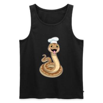 Snake Chef Chef Hat Cooking - Men's Premium Organic Tank Top - black - Front - AI Model Male 178 light (178cm)