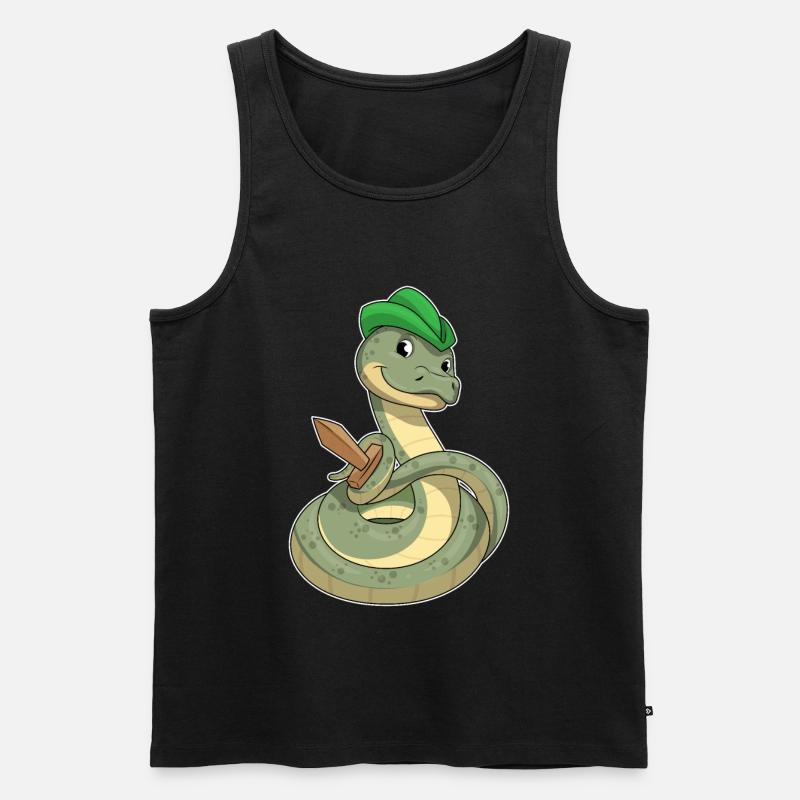 Serpent avec épée - Débardeur bio Premium Homme - noir