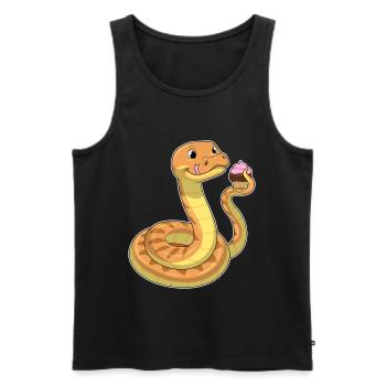 Schlange Muffin - Männer Premium Bio Tank Top - Schwarz - Vorne - AI Model Male 178 light (178cm)