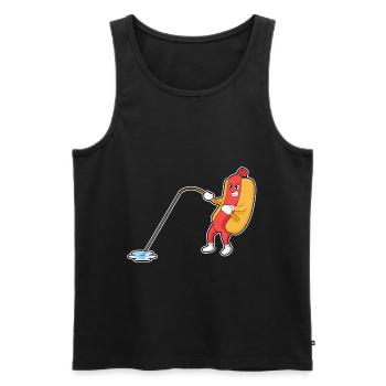 Pêche à la canne à pêche Hot-dog Angler - Débardeur bio Premium Homme - noir - Devant - Michal (187cm)