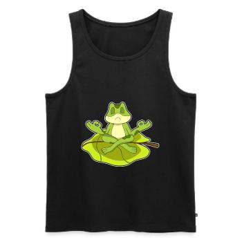 Frosch Yoga Fitness Meditation - Männer Premium Bio Tank Top - Schwarz - Vorne - AI Model Male 178 light (178cm)