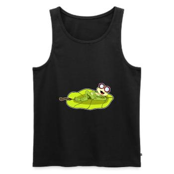Frosch Brille - Männer Premium Bio Tank Top - Schwarz - Vorne - Michal (187cm)