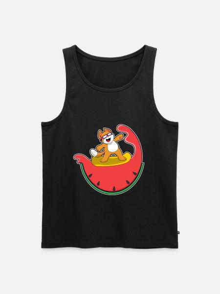 Cat Surfing Surfboard Summer - Men's Premium Organic Tank Top - black