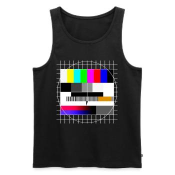 Image de test TV 90s Party 80s Retro 90s - Débardeur bio Premium Homme - noir - Devant - AI Model Male 178 light (178cm)