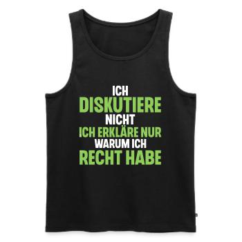 Ich Diskutiere Nicht Ich Erkläre Nur Warum Ich - Männer Premium Bio Tank Top - Schwarz - Vorne - AI Model Male 178 light (178cm)