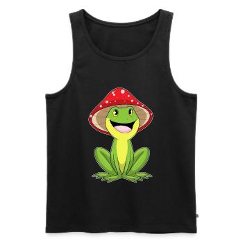 Frog Mushroom - Men's Premium Organic Tank Top - black - Front - AI Model Male 178 light (178cm)