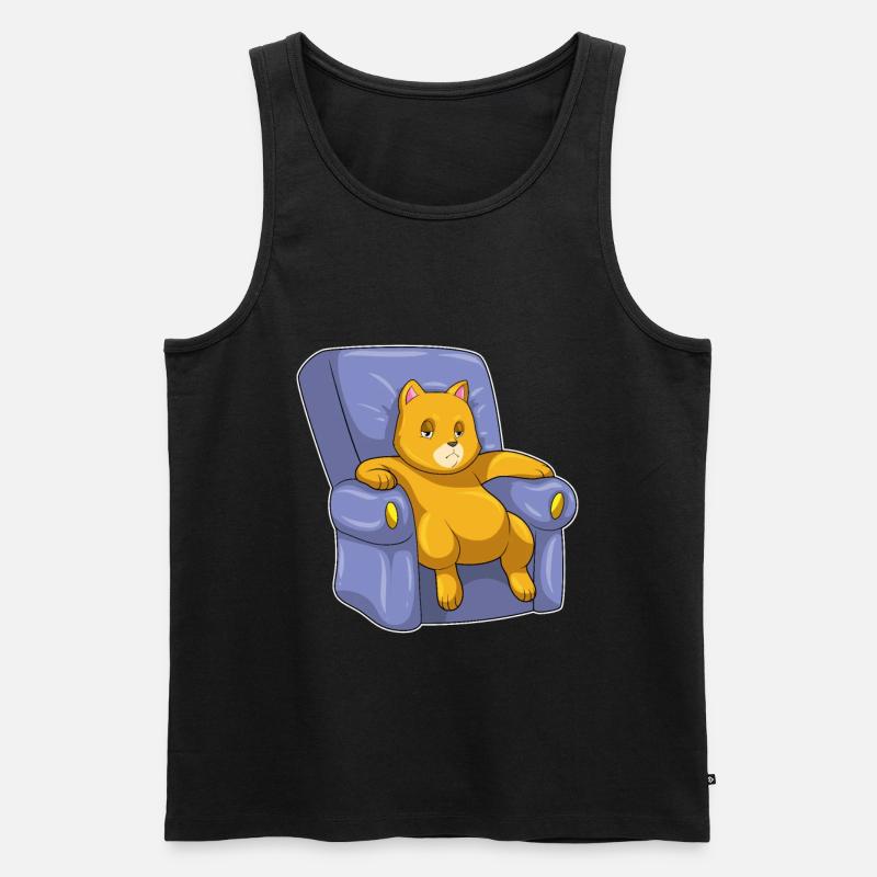 Katze Sofa - Männer Premium Bio Tank Top - Schwarz