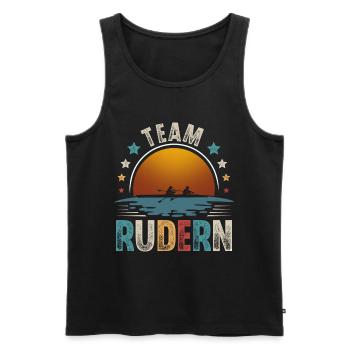 Rudern Ruderer Ruderboot Team - Männer Premium Bio Tank Top - Schwarz - Vorne - Michal (187cm)